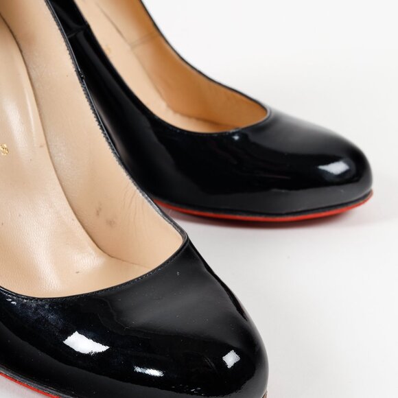 Christian Louboutin Black Patent Calf Leather Pumps. - Picture 6 of 10